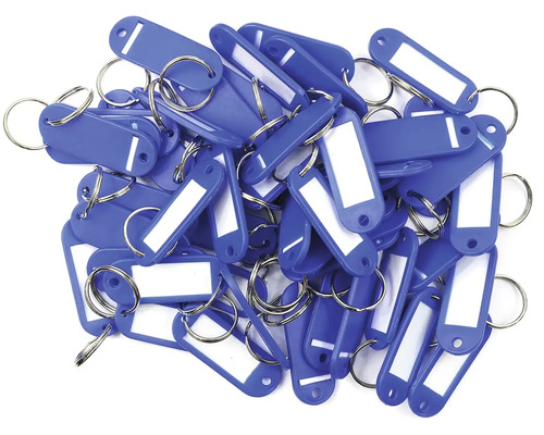 Plastové kľúčenky s popisovacím poľom a kovovým krúžkom