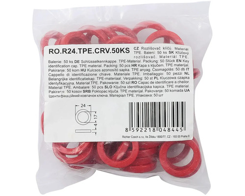 Balenie 50 kusov kľúčových rozlišovačov z TPE materiálu