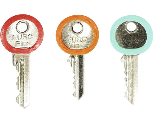 Tri kľúče s označením Euro Plus a Euro Minus