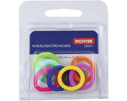 Krúžky Richter v rôznych farbách v plastovom obale