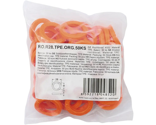 Balenie 50 kľúčových rozlišovačov z termoplastického elastoméru