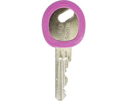 Kľúč od vchodových dverí s ružovou rukoväťou