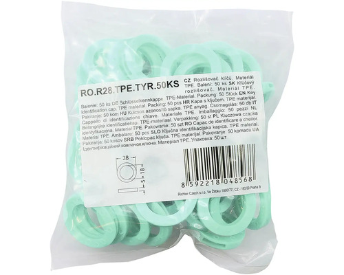 Krúžky na kľúče z termoplastického elastoméru, 50 kusov