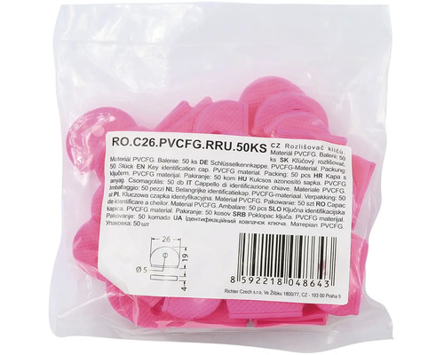 Balenie 50 kusov plastových kľúčových rozlišovačov