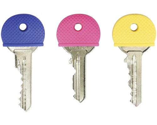 Tri kľúče s chráničom rukoväte v rôznych farbách