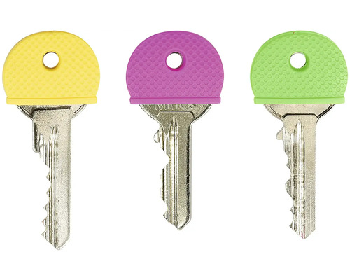 Tri kľúče s farebnými rukoväťami