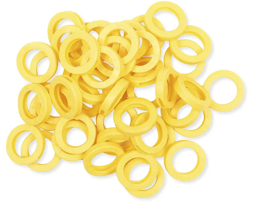 Žlté plastové podložky pre inštalačné práce