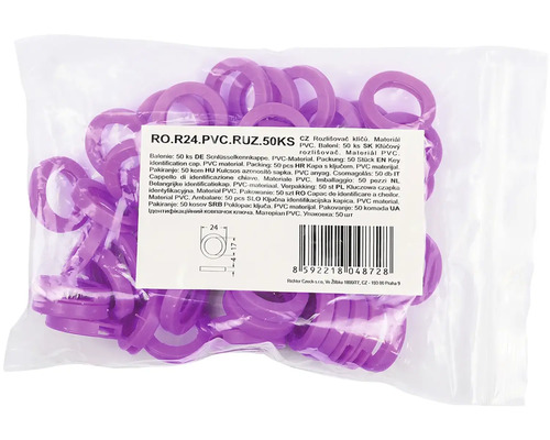 Balenie 50 kusov plastových kľúčových rozlišovačov