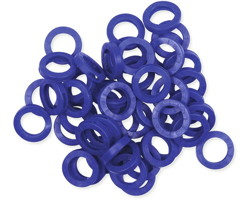 Viaceré modré tesniace krúžky z plastu