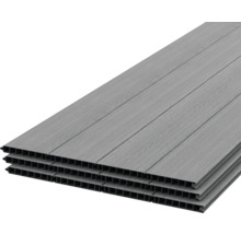 Sivé plastové panely s drevenou štruktúrou