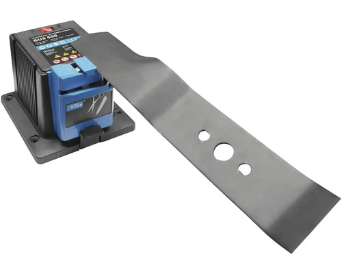 Univerzálna brúsna stanica Güde s nožom pre kosačky na trávu