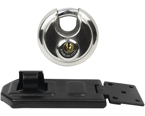 Okrúhly visiaci zámok z nehrdzavejúcej ocele s čiernym závorou