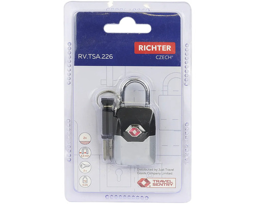 Visiaci zámok Richter TSA s dvoma kľúčmi v balení
