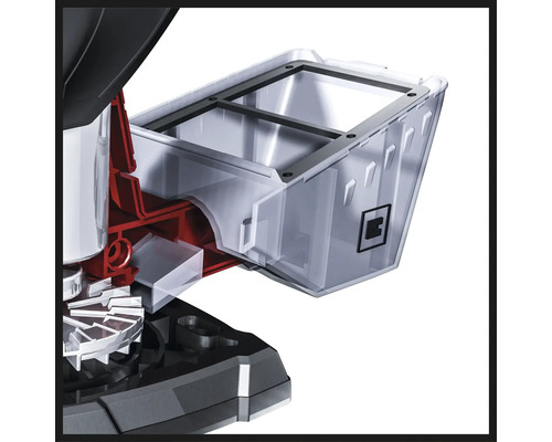 Detailný záber zberného zariadenia pokosovej píly