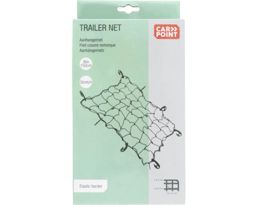 Balenie prívesnej siete s rozmermi 90 krát 150 centimetrov