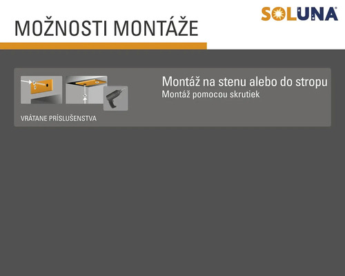 Možnosti montáže produktov Soluna pomocou skrutiek