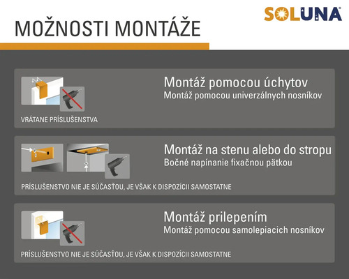 Možnosti montáže Soluna