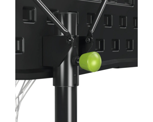 Detail basketbalového koša s nastavením výšky