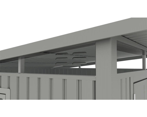 Detail záhradného domčeka s vetracími otvormi