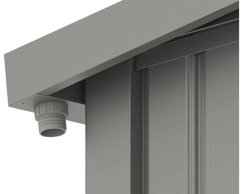 Detailný záber odtokovej rúry na budove