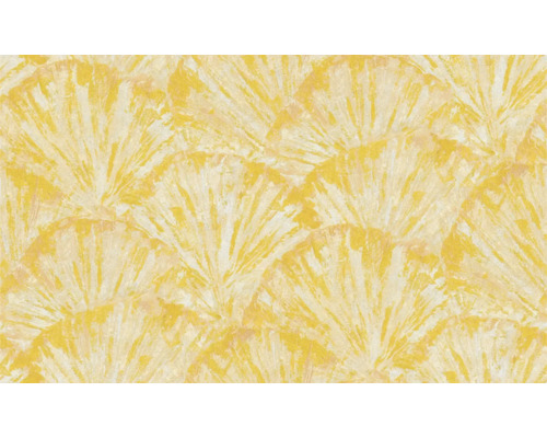 Žltá vliesová tapeta s abstraktným vzorom