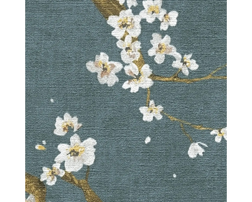 Tapeta s kvetinovým vzorom a vetvami