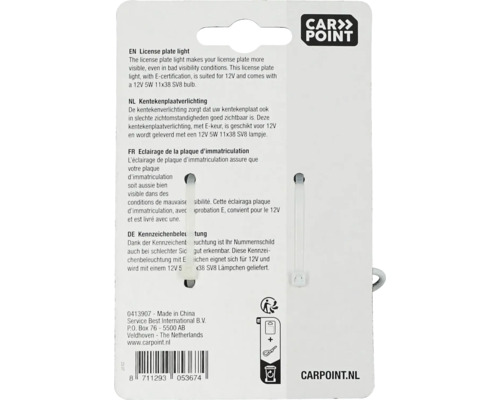 Carpoint osvetlenie poznávacej značky s žiarovkou 12V 5W 11x38 SV8