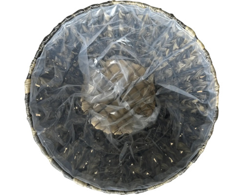 Okrúhly prútený kôš na kvety s plastovou vložkou