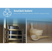 Súčasti balenia: pec, vedro, naberačka, teplomer, vlhkomer, presýpacie hodiny.