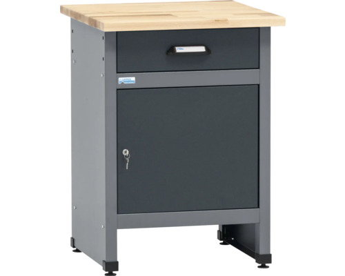 Skrinka pod ponk s zásuvkou, dverami, kľúčom a drevenou doskou