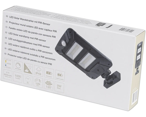 Balenie solárneho LED nástenného svietidla s pohybovým senzorom