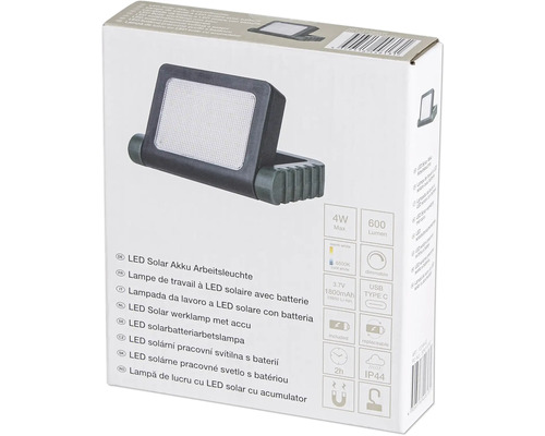 LED solárne pracovné svetlo s batériou v balení