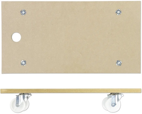 Drevený nábytkový vozík so štyrmi kolieskami a vybraním