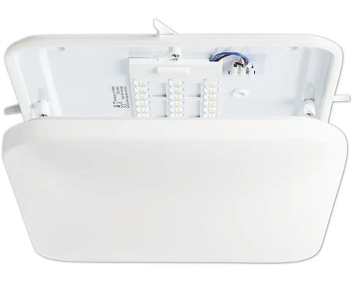 Biele LED svietidlo do vlhkých priestorov v otvorenej polohe.