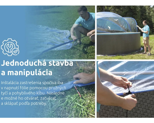 Montáž a manipulácia s krytom bazéna