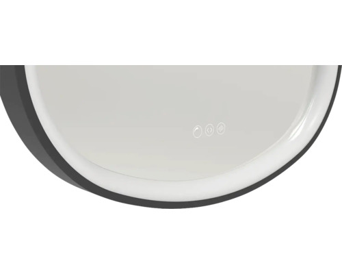 Detail okrúhleho zrkadla s dotykovou funkciou na ovládanie