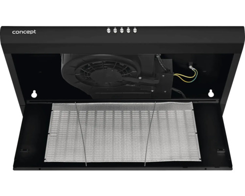 Digestor s kovovým tukovým filtrom a logom Concept