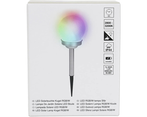 LED solárna lampa guľa s meniacimi sa farbami na osvetlenie záhrady