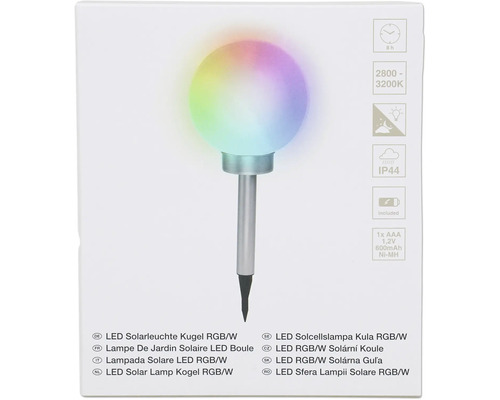 LED solárna guľa s RGB funkciou