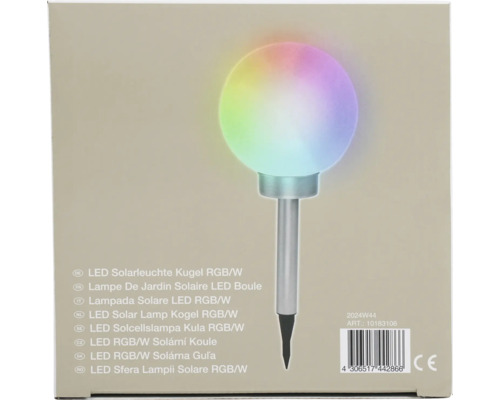 LED solárna lampa guľa s meniacimi sa farbami