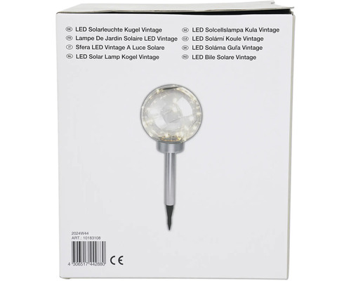 Balenie LED solárneho svetla guľovitého tvaru vo vintage dizajne