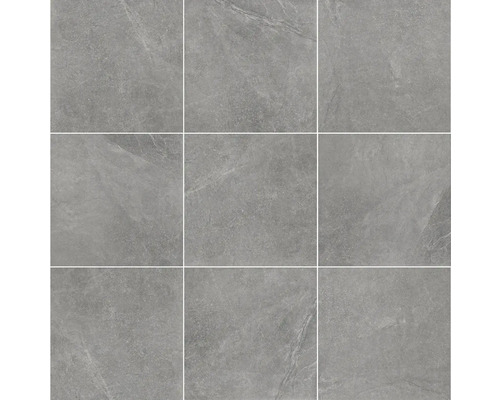Deväť sivých dlaždíc s matným povrchom a kamenným vzhľadom