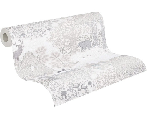 Rola tapety s motívom lesa, vrátane jeleňa a medveďa