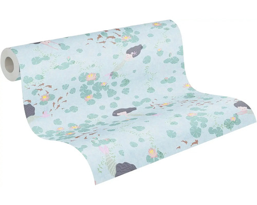 Rolka tapety so vzorom morských panien, lekien a rýb