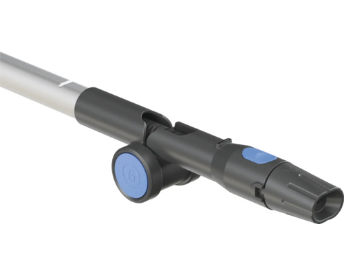 Rúrka vysávača s modrými ovládacími prvkami