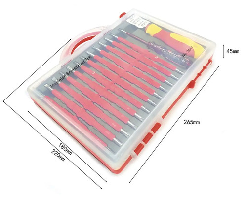 Sada izolovaných skrutkovačov v krabici s rozmermi