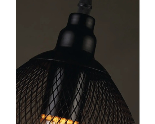 Závesná lampa s kovovou mriežkou