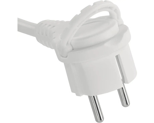 Biela zástrčka s ochranným kontaktom a káblom