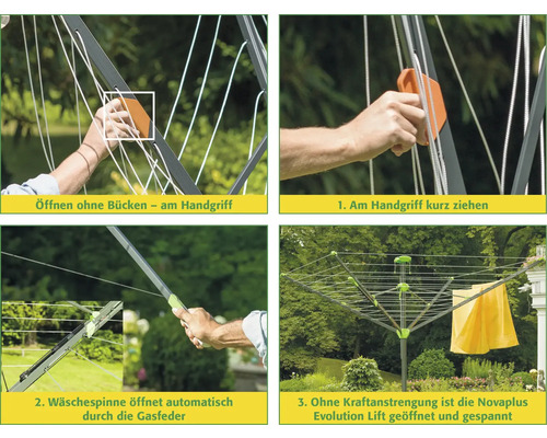 Sušiak na bielizeň Novaplus Evolution Lift s mechanizmom otvárania v štyroch krokoch