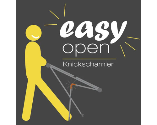 Ilustrácia nápisu Easy Open Knickscharnier